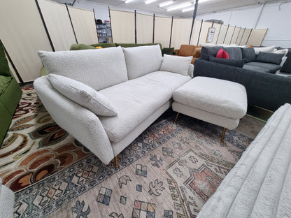 White Boucle' Park Sofa + ottoman