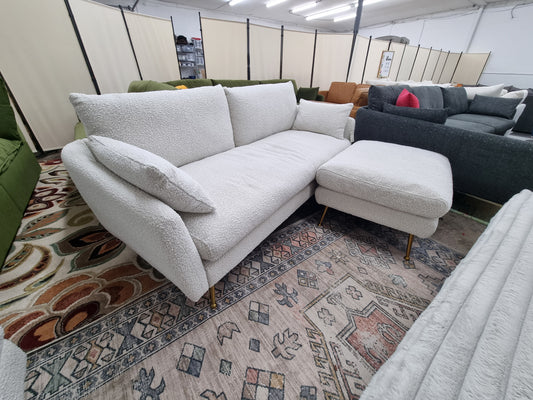 White Boucle' Park Sofa + ottoman