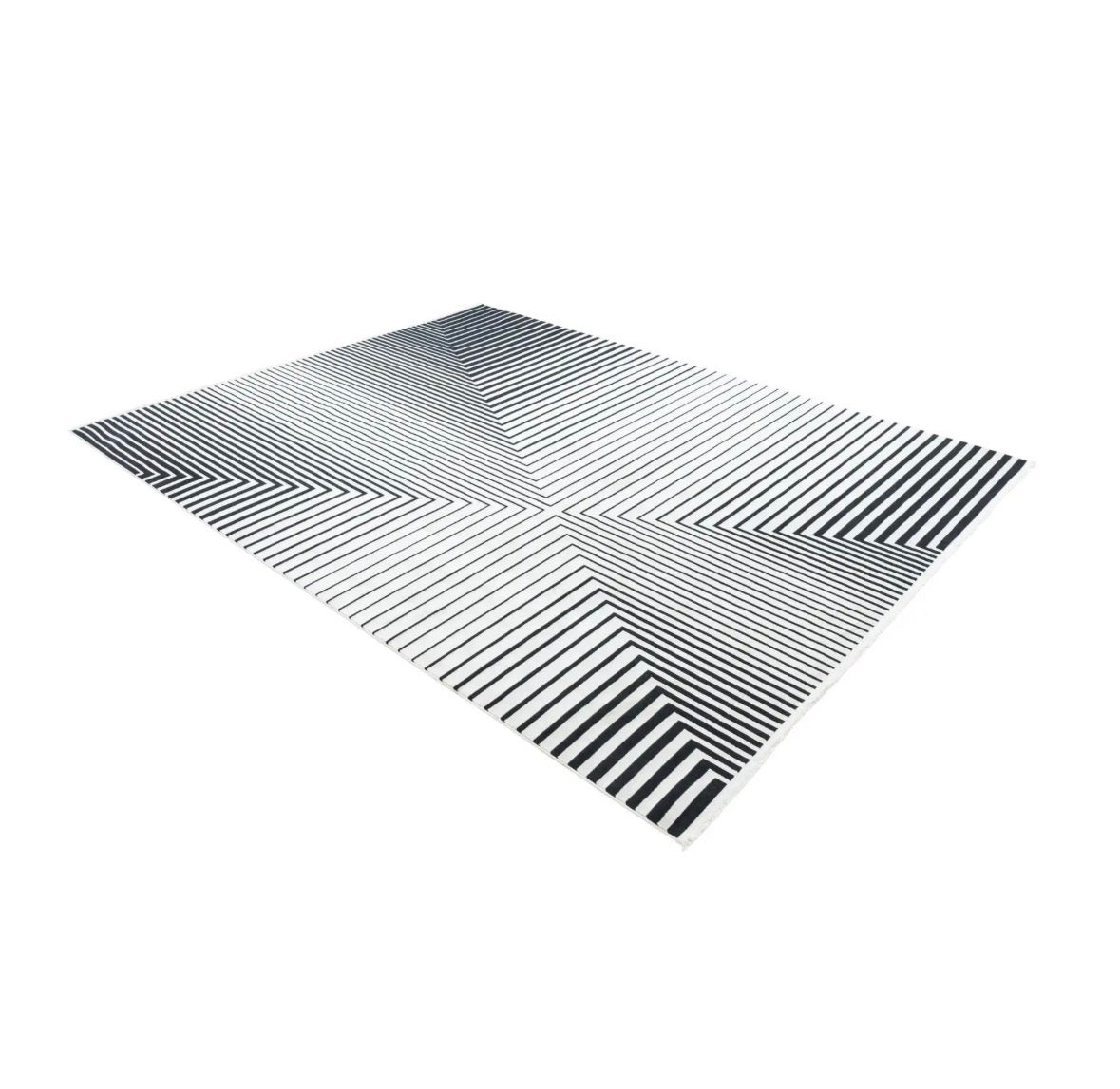 Black and White 7'10x10' Milano Rectangle Rug - Reclaimed Elegance