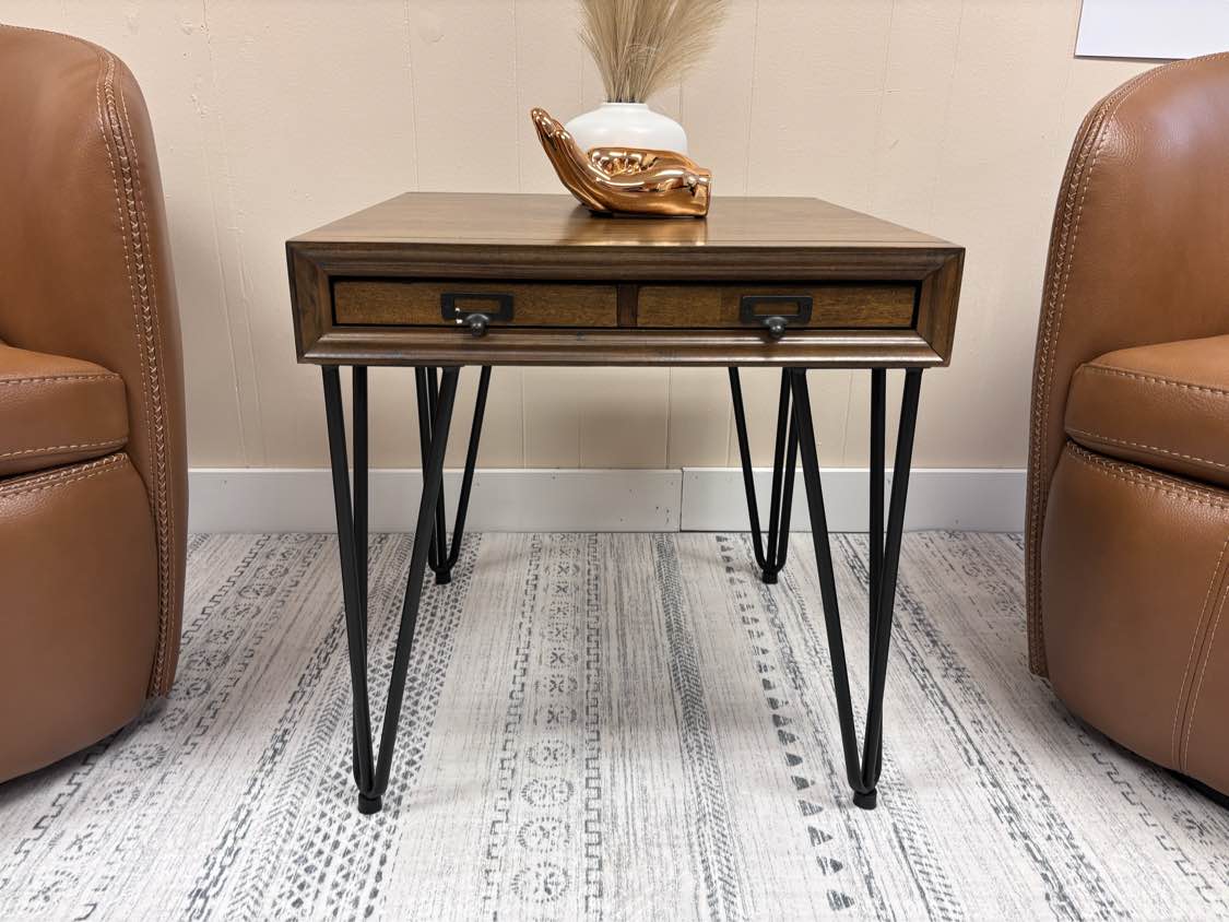 Walnut Boone End Table - Reclaimed Elegance