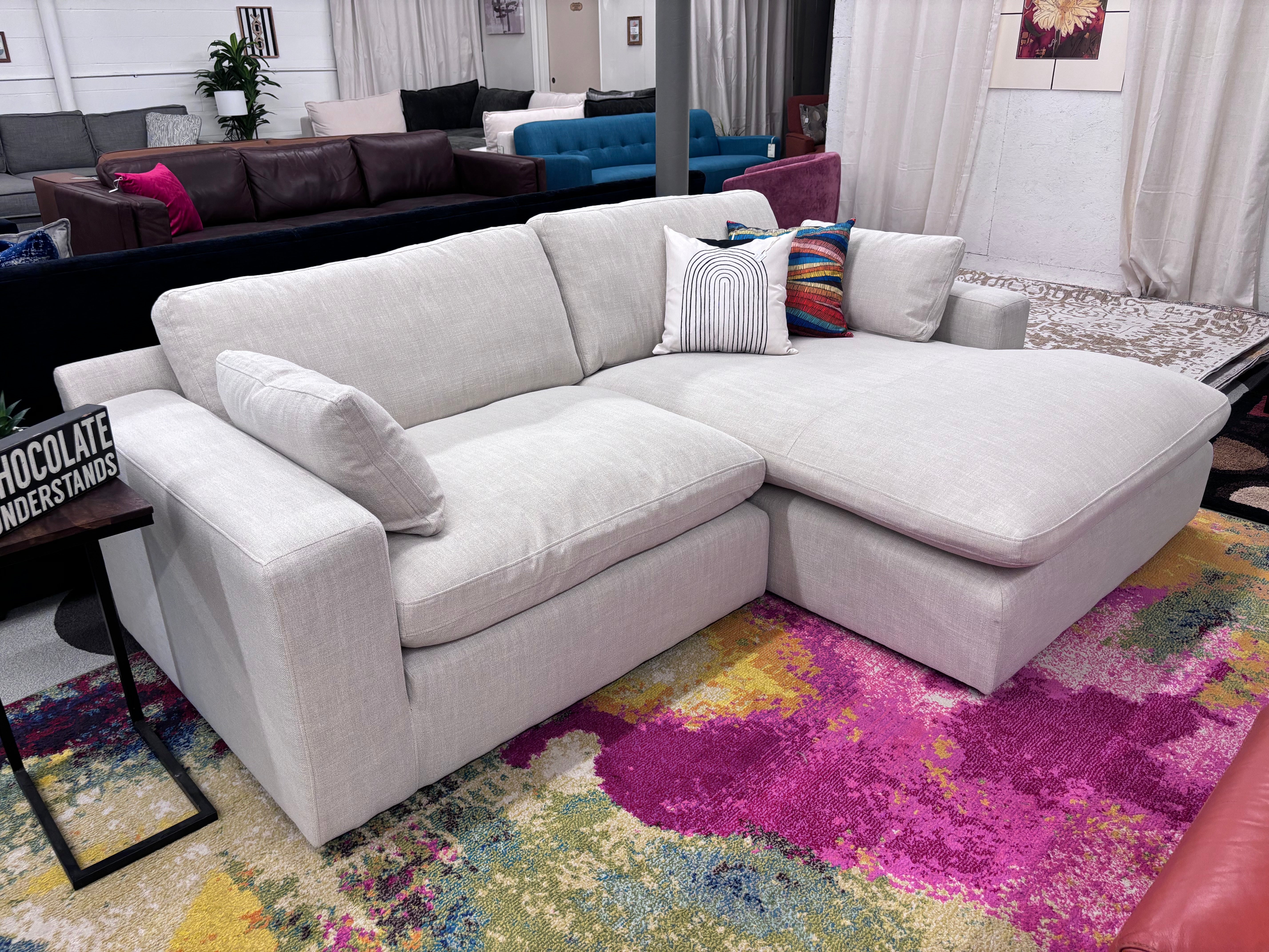 Cream Ashley Elyza 2 Piece Chaise Sectional