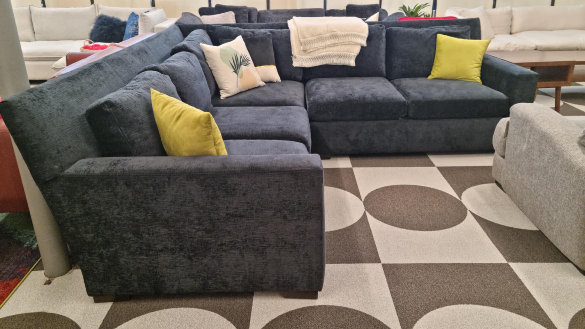 Indigo Black Custom Sprintz Chaho Corner Sectional