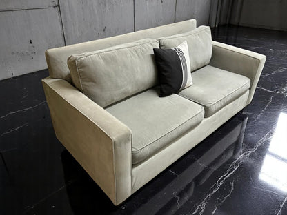 Light Grey Velvet West Elm Sofa