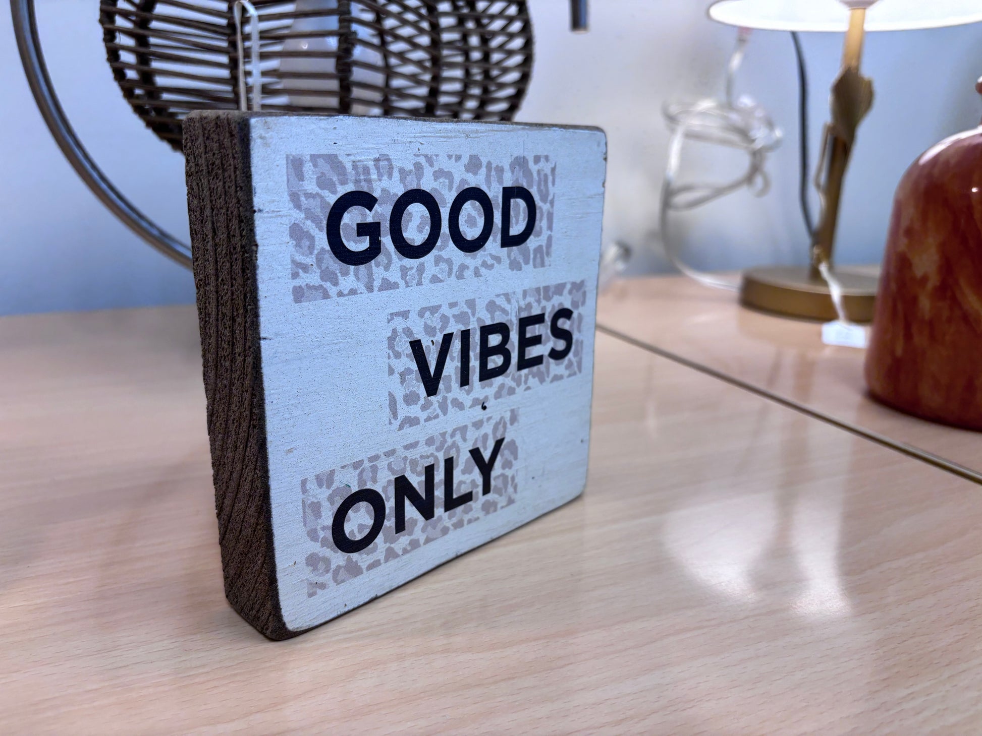 "Good Vibes Only" Mini Sign - Reclaimed Elegance
