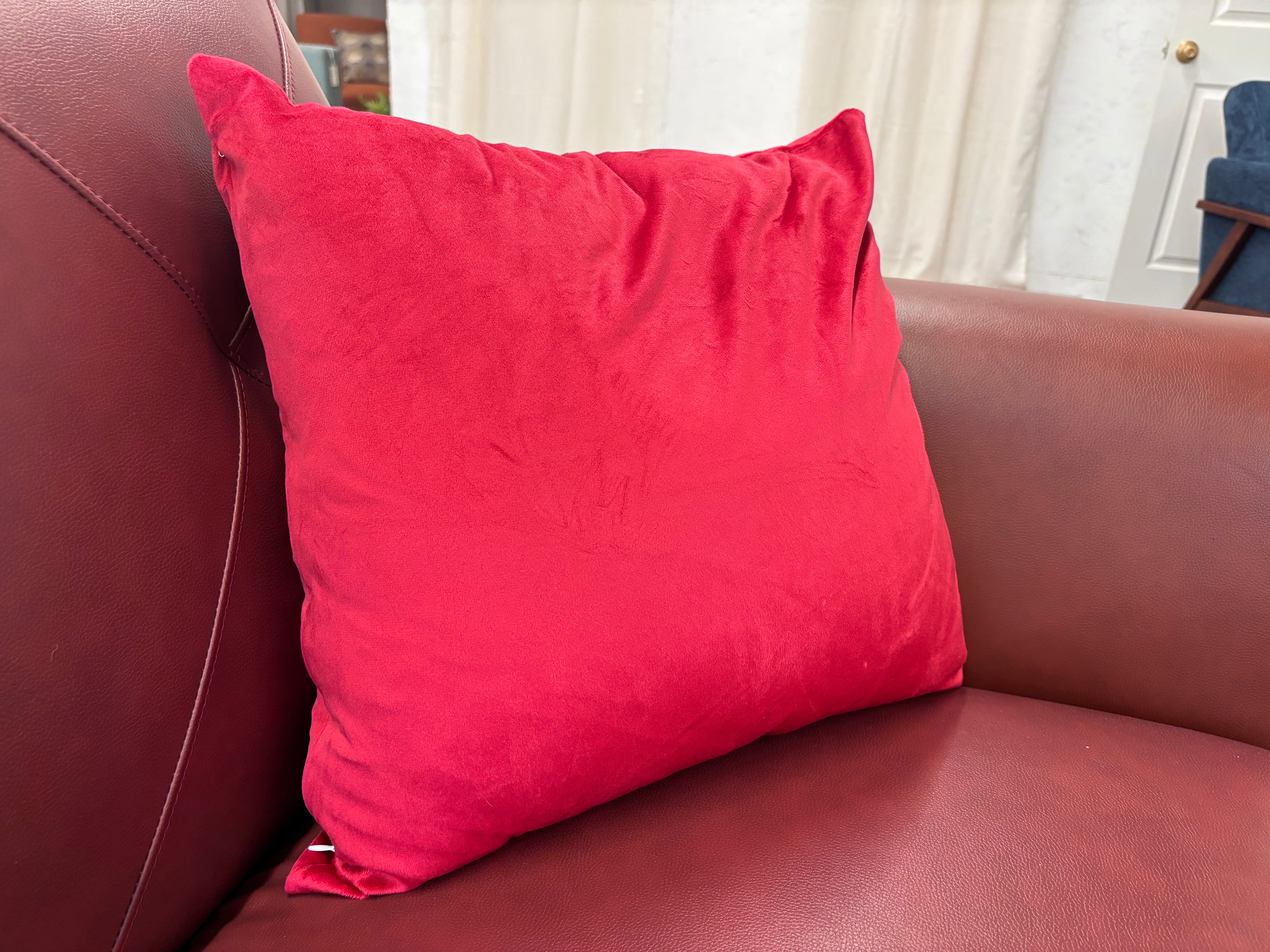 Cherry Red Velvet Pillow