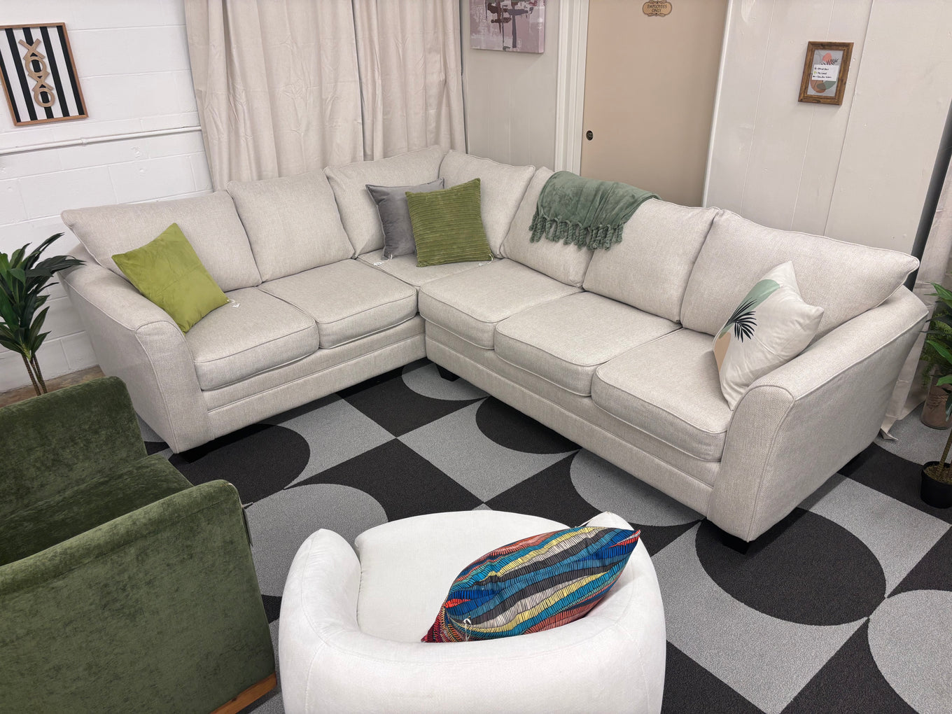 Cool Cream Brazil Tux L-Shape Sectional
