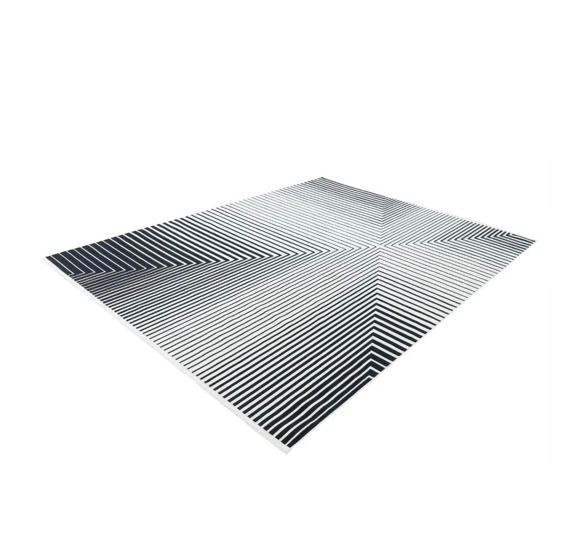Black and White 7'10x10' Milano Rectangle Rug - Reclaimed Elegance