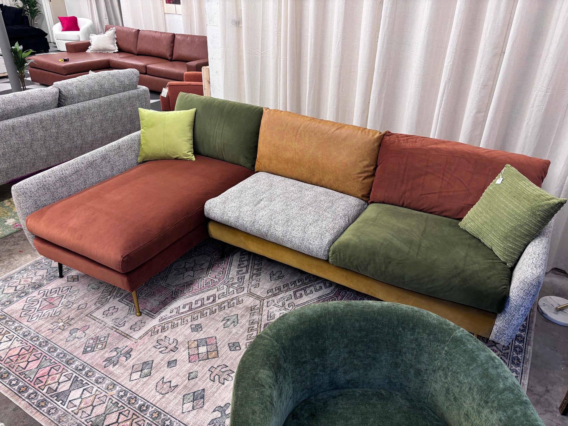 Funky Fresh Mix-Match Park Left Facing Sectional - Reclaimed Elegance