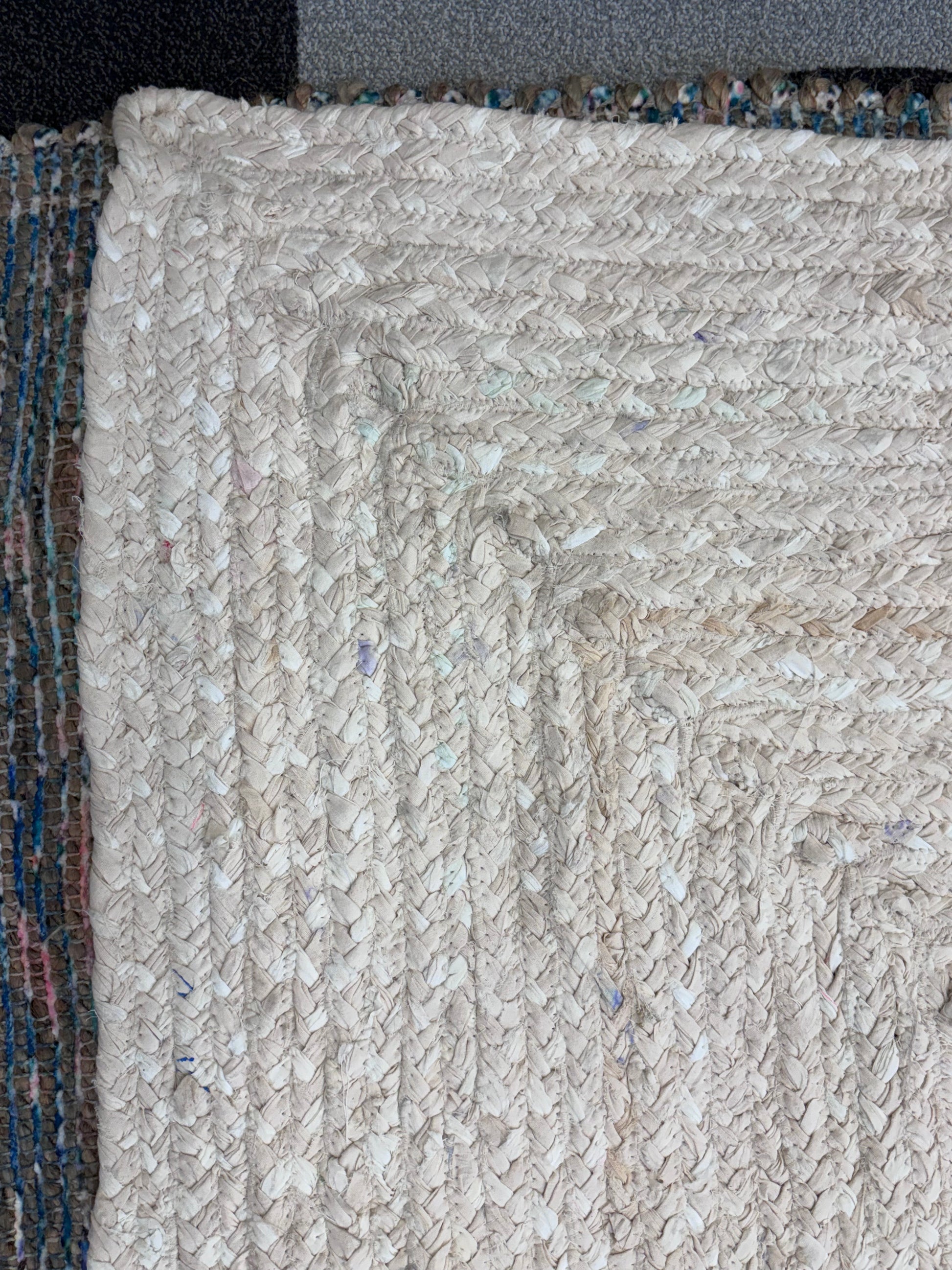Ivory 8' x 10' Braided Chindi Rectangle Rug - Reclaimed Elegance