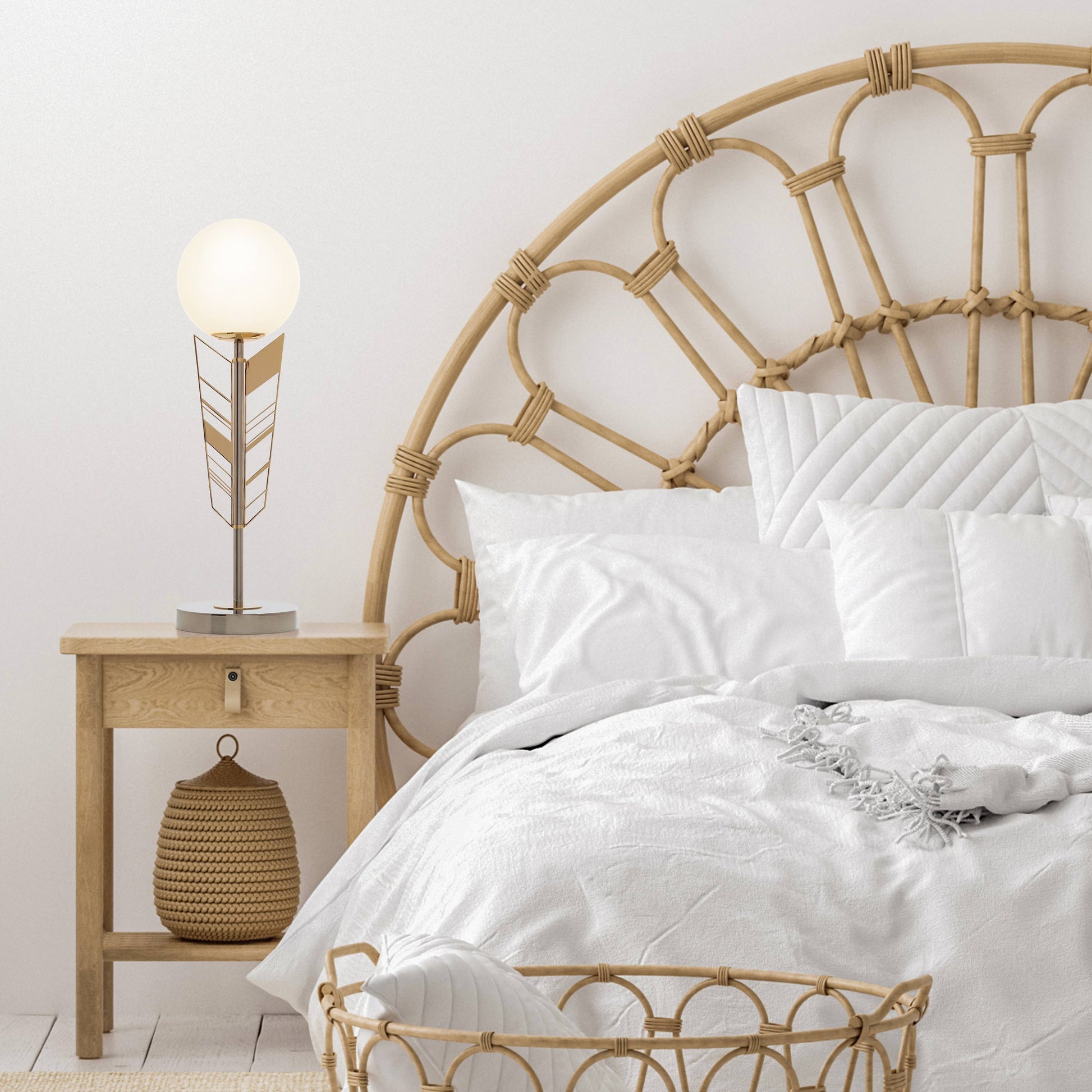 Gold & Silver Jessie Globe Shade Table Lamp - Reclaimed Elegance