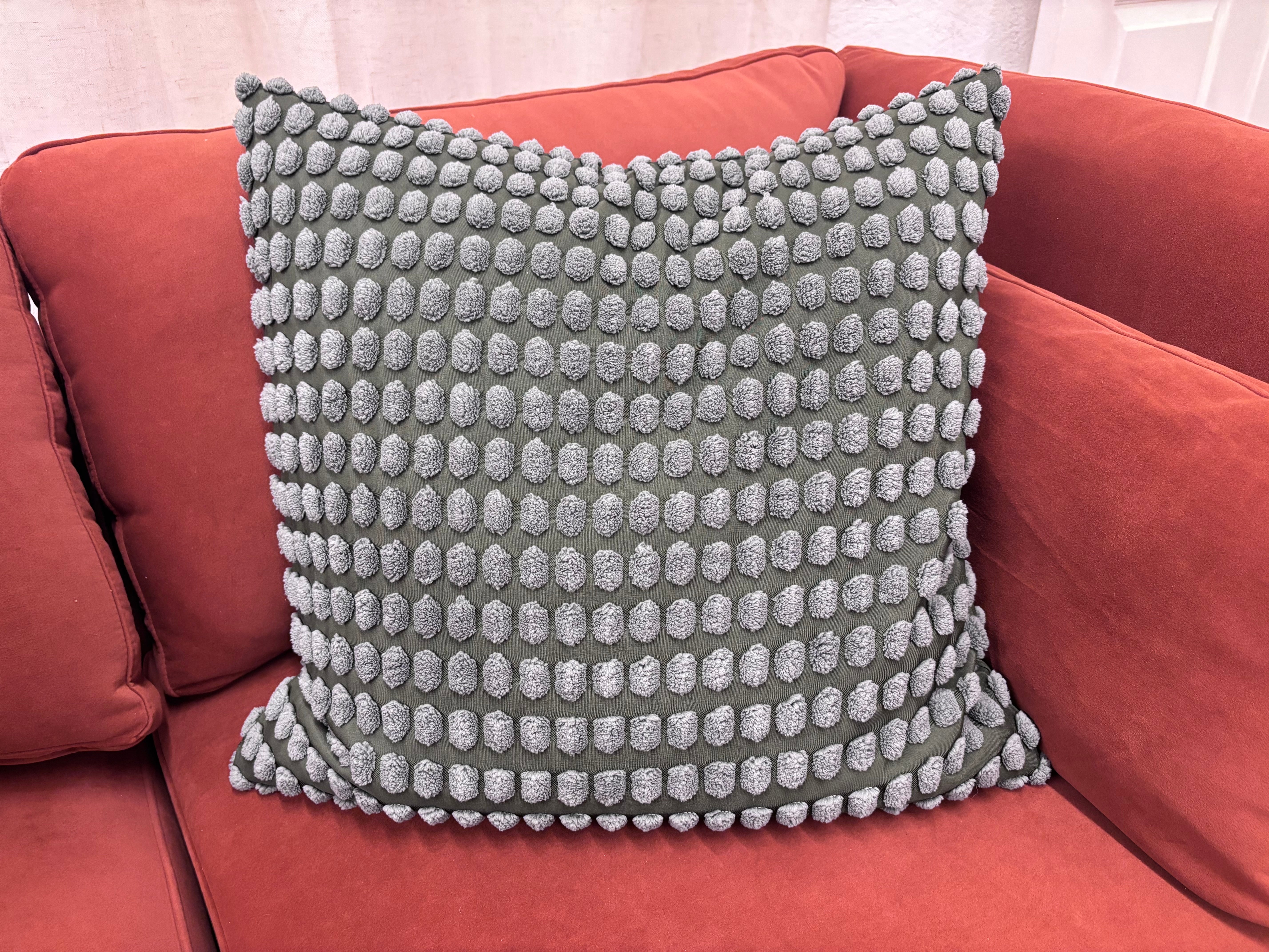 Retro Dark Teal Textured Pillow - Reclaimed Elegance