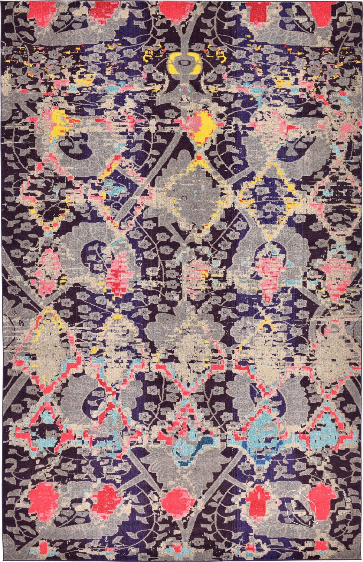Sedona Canyon Navy Blue & Gray Area Rug | Rectangle overhead | SKU 3122206