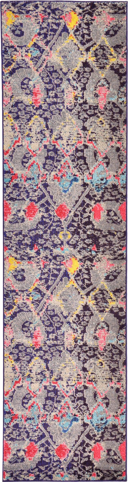 Sedona Canyon Navy Blue & Gray Area Rug | Runner overhead | SKU 3122211