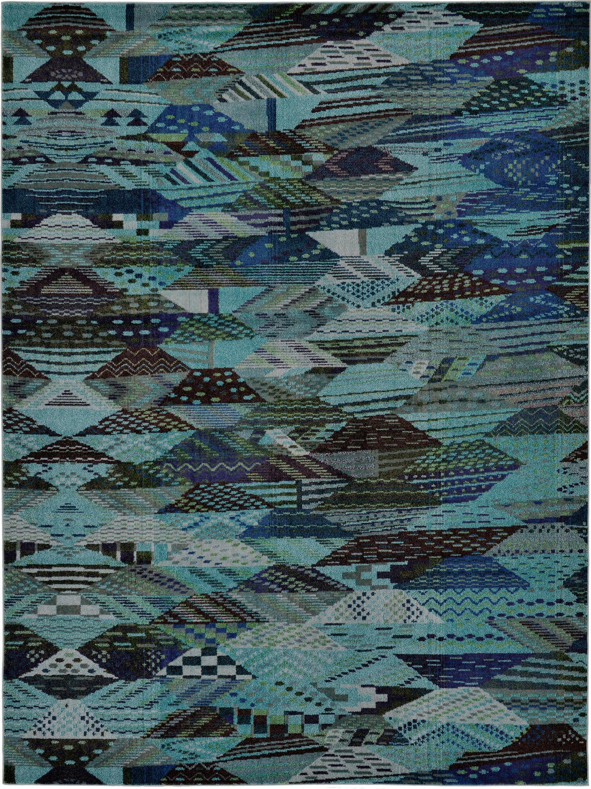 Sedona Rainier Blue & Gray Area Rug | Rectangle overhead | SKU 3122220