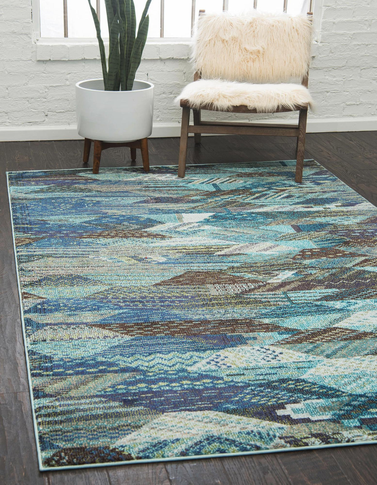 Sedona Rainier Blue & Gray Area Rug | Rectangle in room