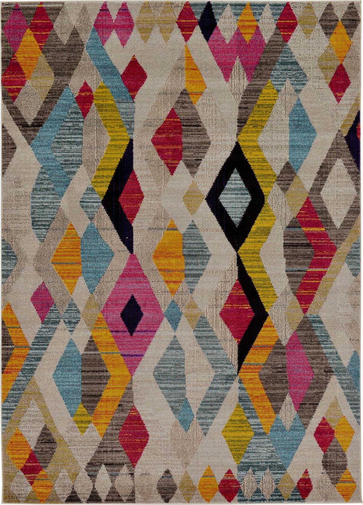 Sedona Acadia Multi & Beige Area Rug | Rectangle overhead alternative