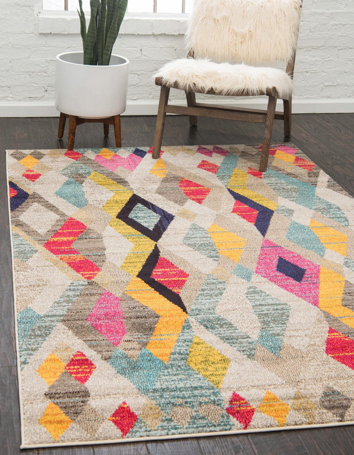 Sedona Acadia Multi & Beige Area Rug | Rectangle in room