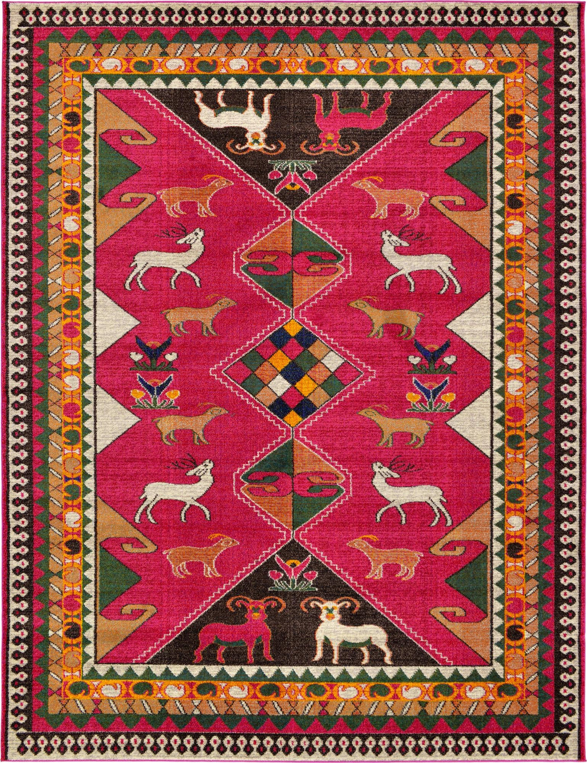 Sedona Cuyahoga Pink & Brown Area Rug | Rectangle overhead | SKU 3127776