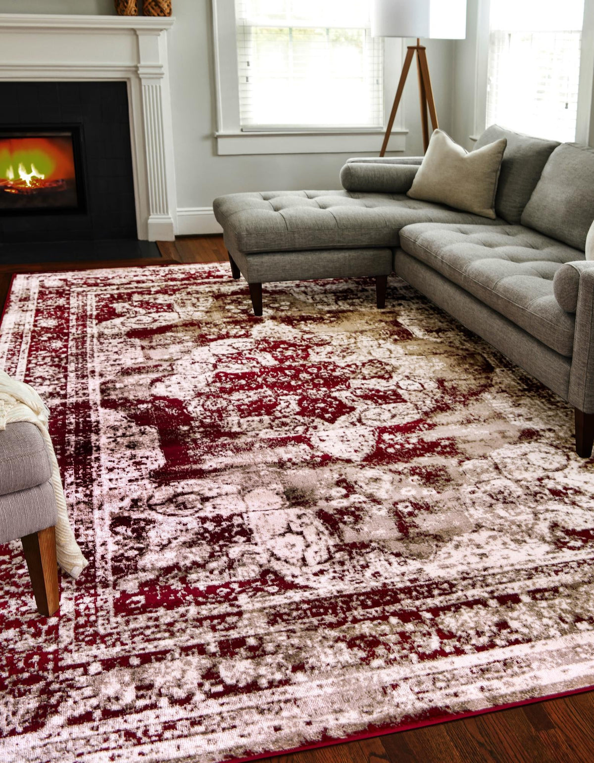 Sofia Salle Garnier Burgundy/Ivory | Matching Rectangle lifestyle