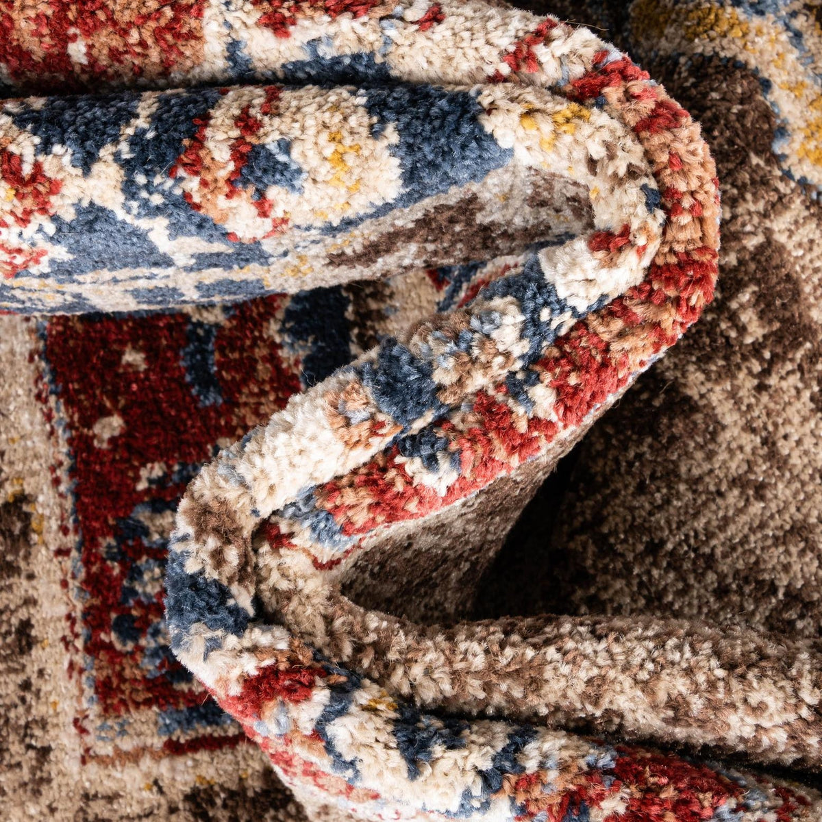 Unique Loom Utopia Collection Area Rug - Helios (Chocolate Brown/Beige) detail