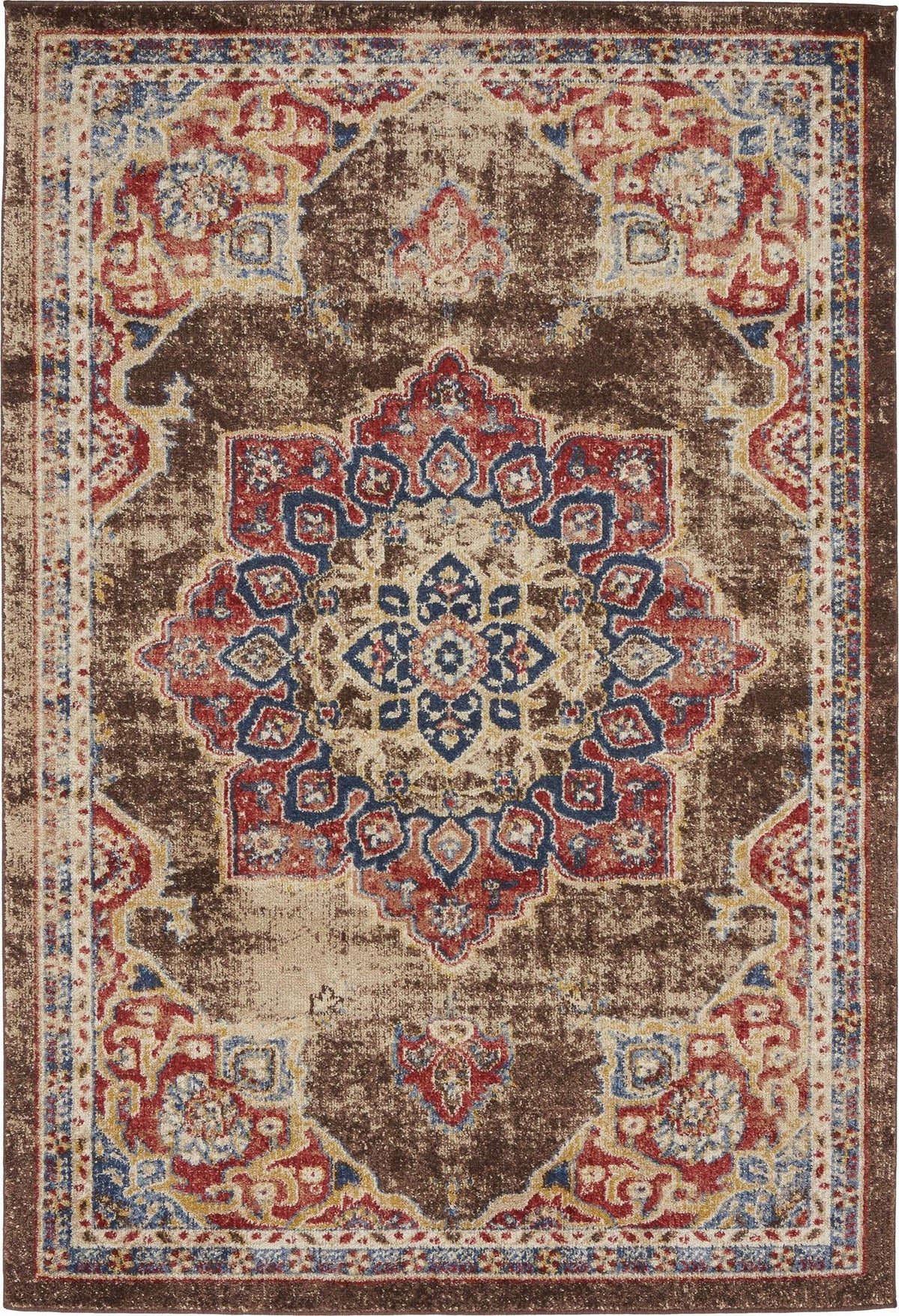 Unique Loom Utopia Collection Area Rug - Helios (Chocolate Brown/Beige) detail