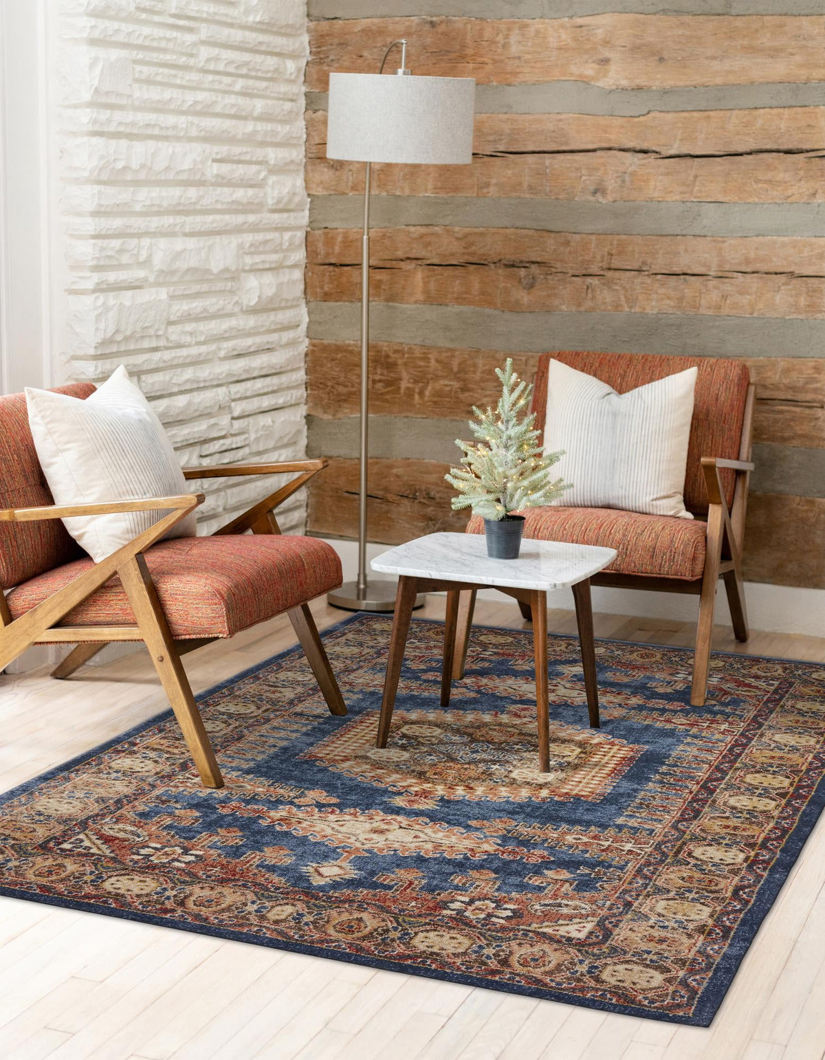 Utopia Larissa Blue & Brown Area Rug | Unique Loom high-resolution supplier additional photo 3135397_image_1018.jpg