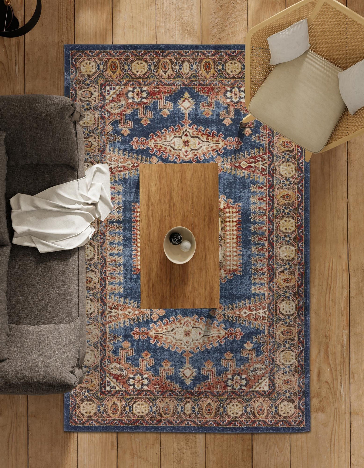 Utopia Larissa Blue & Brown Area Rug | Unique Loom high-resolution supplier additional photo 3135397_image_1029.jpg