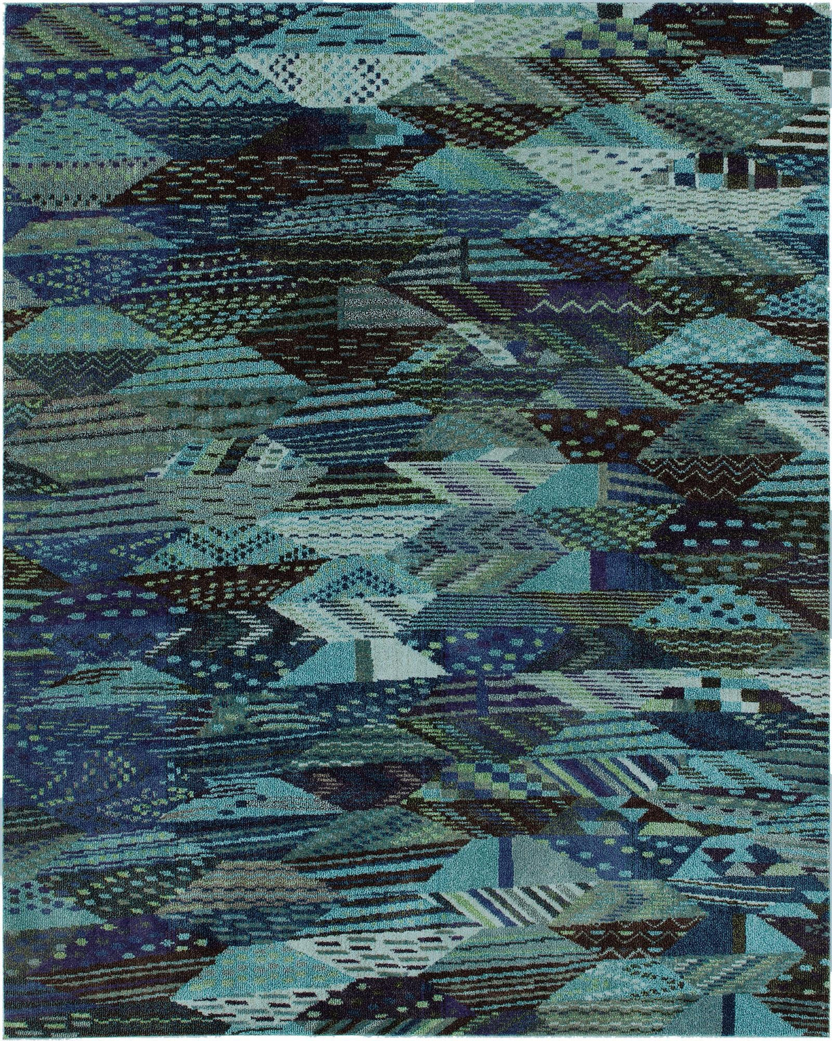 Sedona Rainier Blue & Gray Area Rug | Rectangle overhead | SKU 3137678