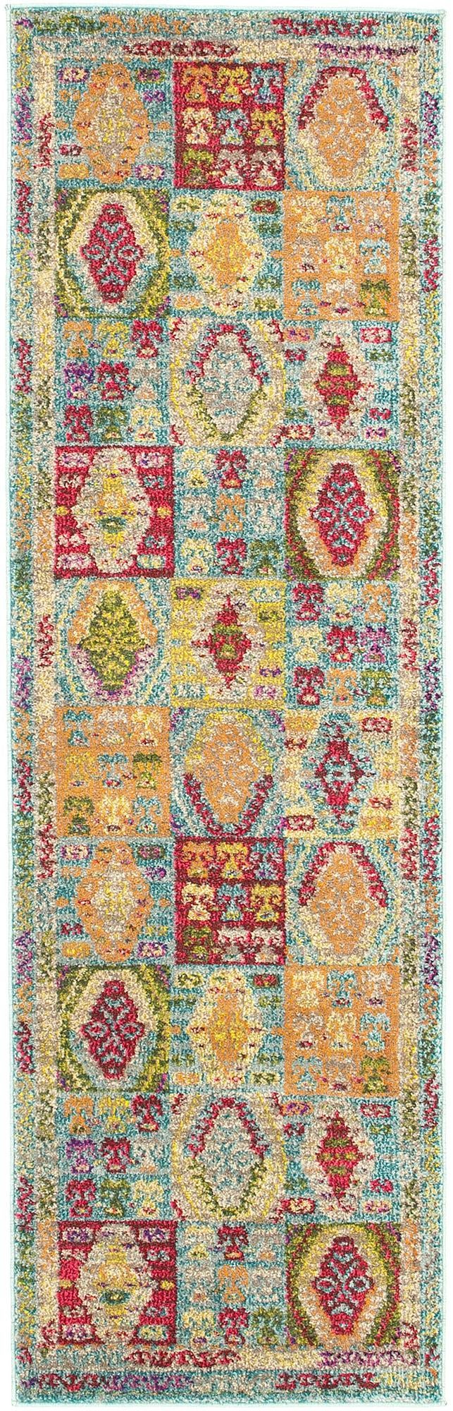 Sedona Lassen Light Blue/Green | Overhead rug, default SKU 3137701