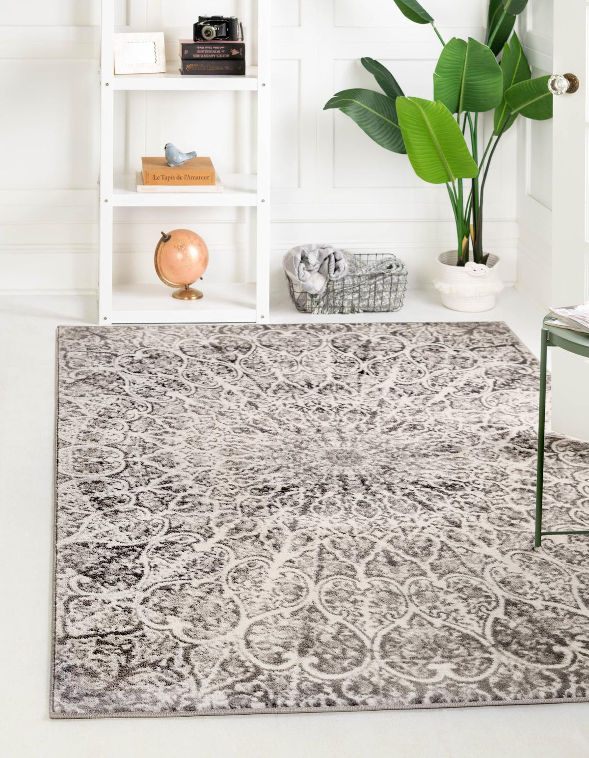Sofia Grace Dark Gray & Gray Area Rug | Rectangle in room