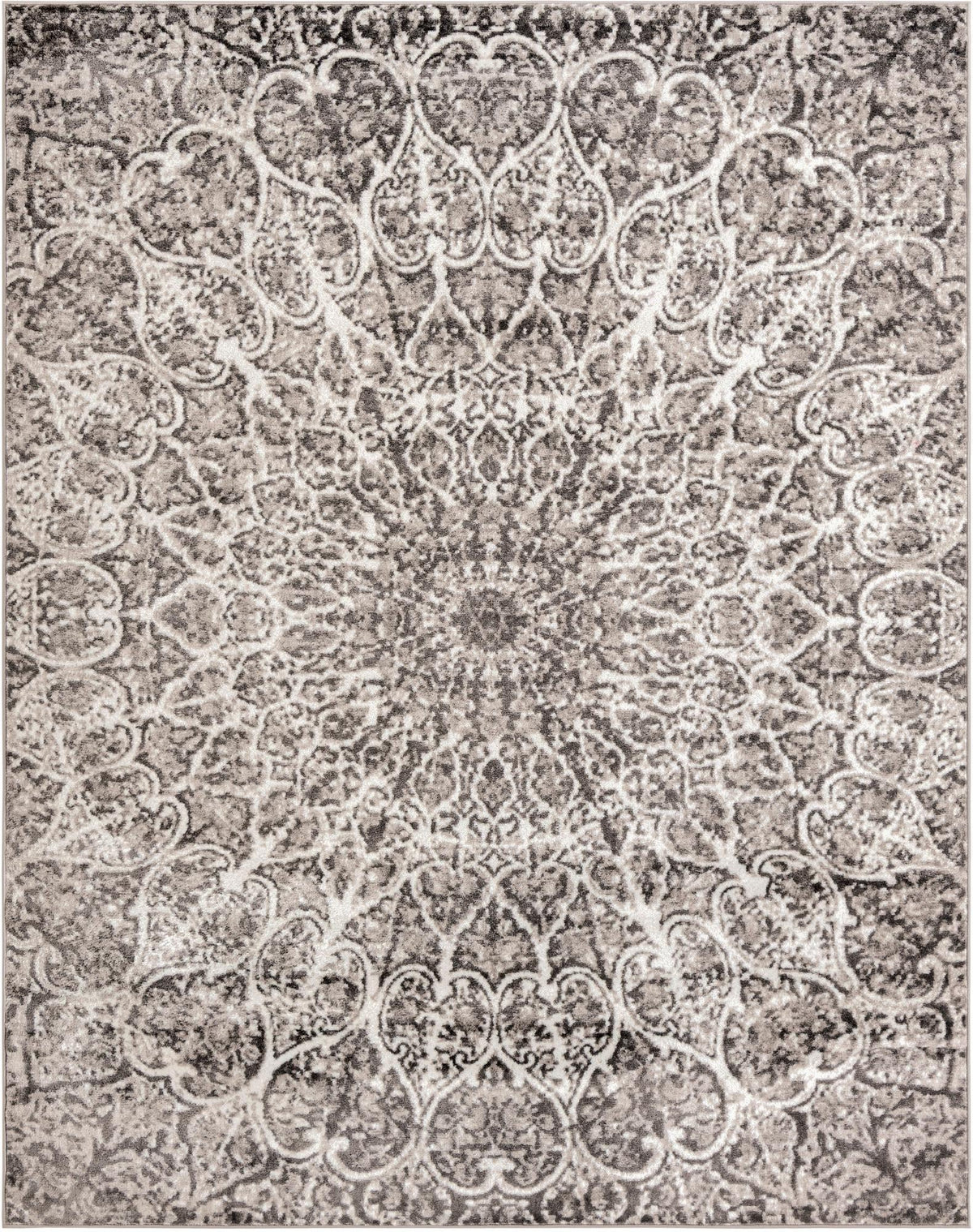 Sofia Grace Dark Gray & Gray Area Rug | Rectangle overhead | SKU 3137755