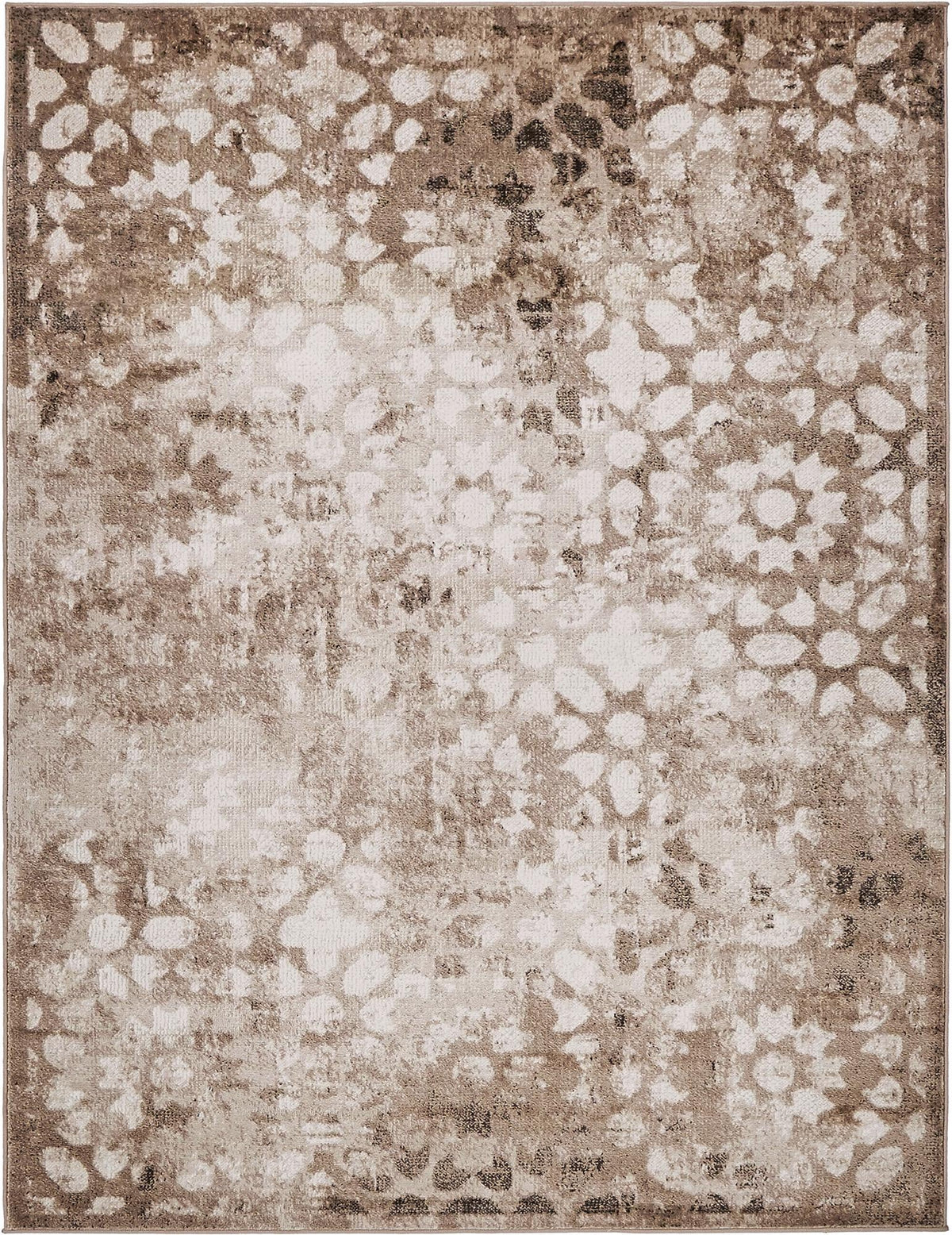 Sofia Larvotto Brown & Beige Area Rug | Rectangle overhead alternative