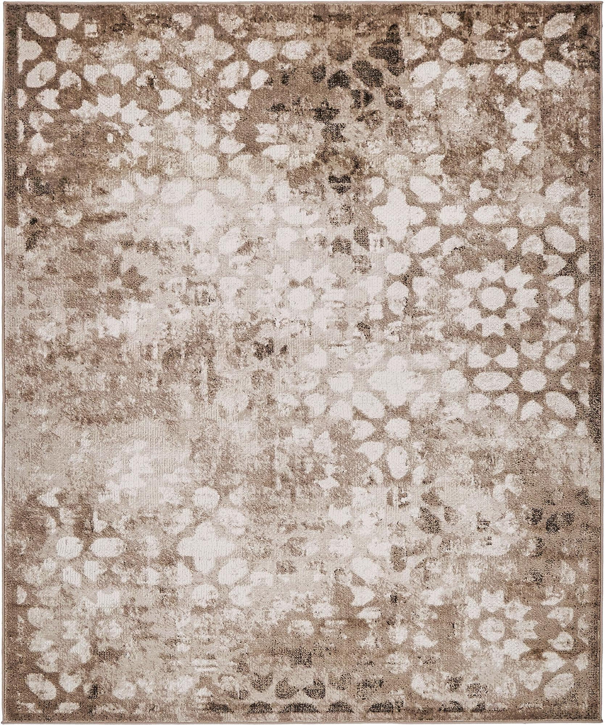 Sofia Larvotto Brown & Beige Area Rug | Rectangle overhead | SKU 3137761