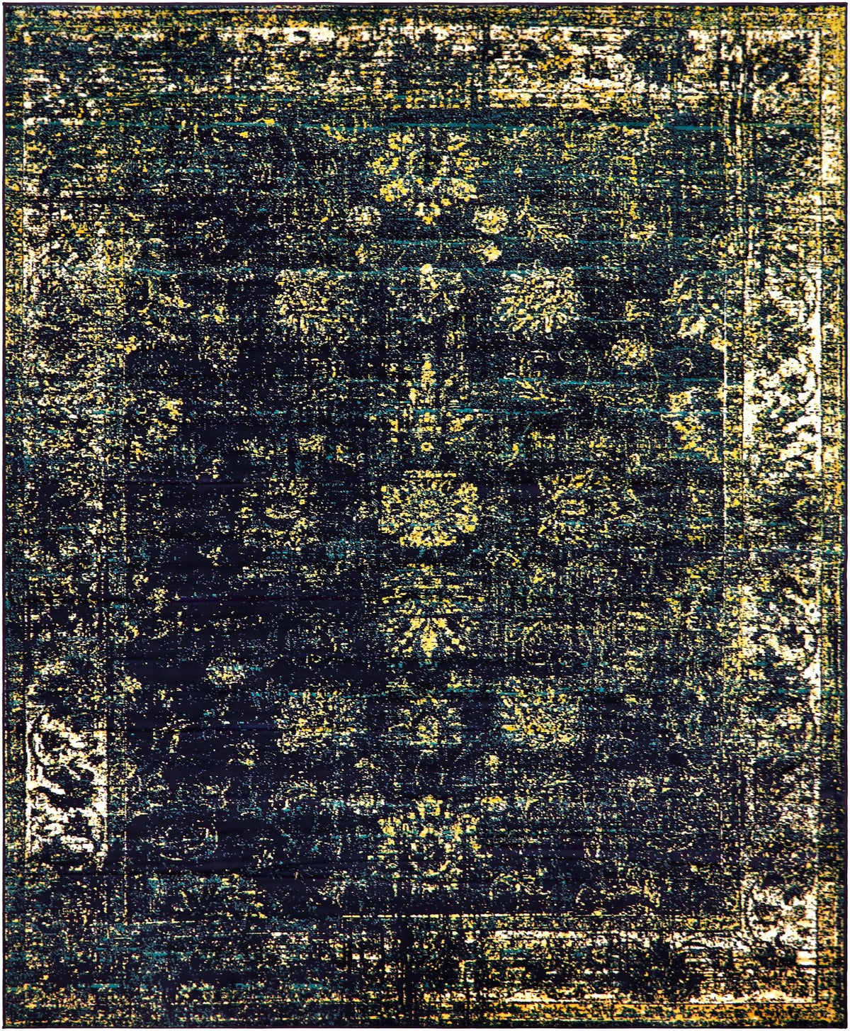 Sofia Casino Navy Blue & Yellow Area Rug | Exact default SKU 3137816 overhead hero