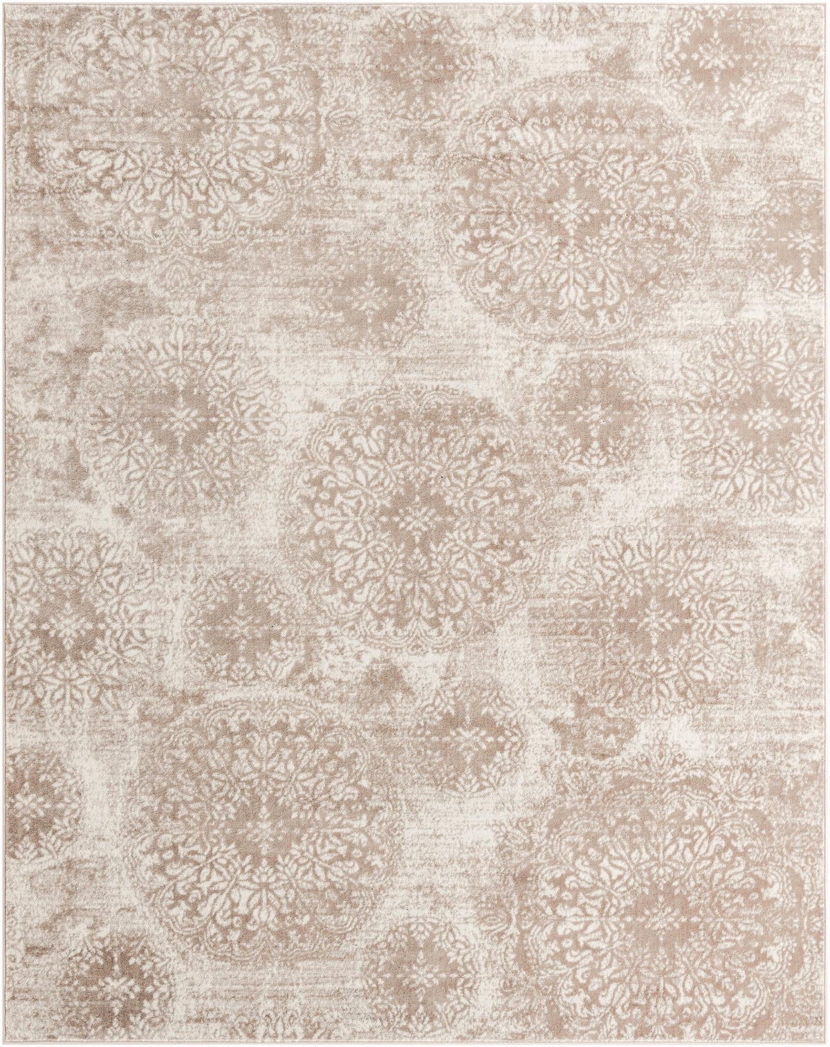 Sofia Grand Beige & Ivory Area Rug | Rectangle overhead | SKU 3138657
