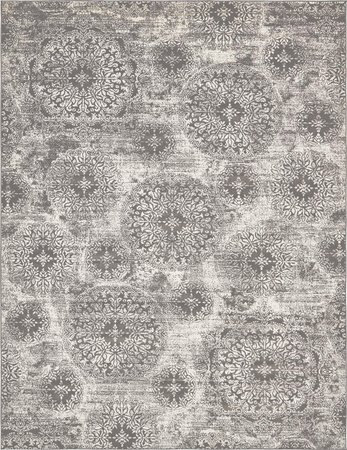 Sofia Grand Gray & Ivory Area Rug | Rectangle overhead alternative
