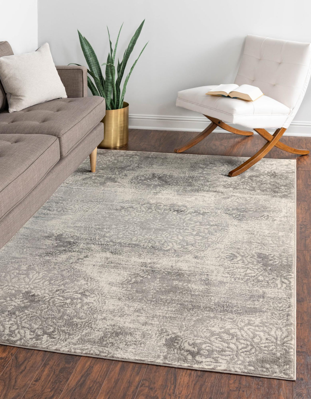 Sofia Grand Light Gray & Ivory Area Rug lifestyle Rectangle
