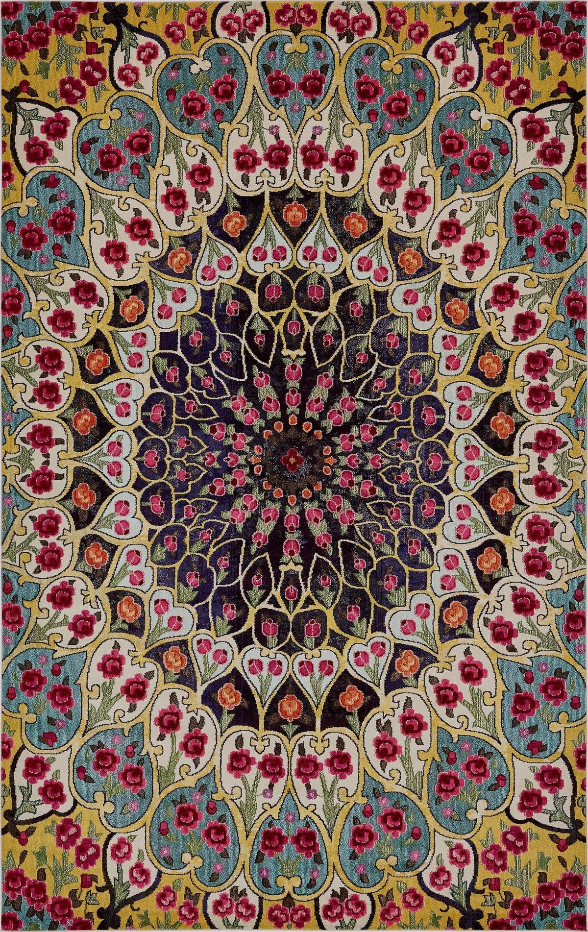 Vita O' Keefe Multi & Blue Area Rug | Rectangle overhead | SKU 3139969