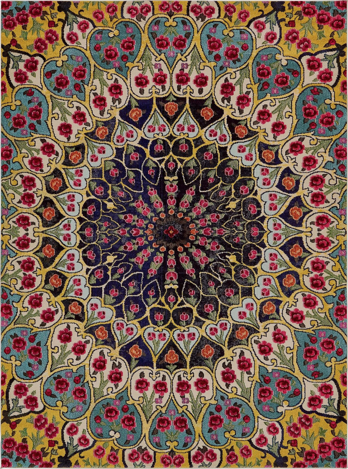 Vita O' Keefe Multi & Blue Area Rug | Rectangle overhead | SKU 3139970