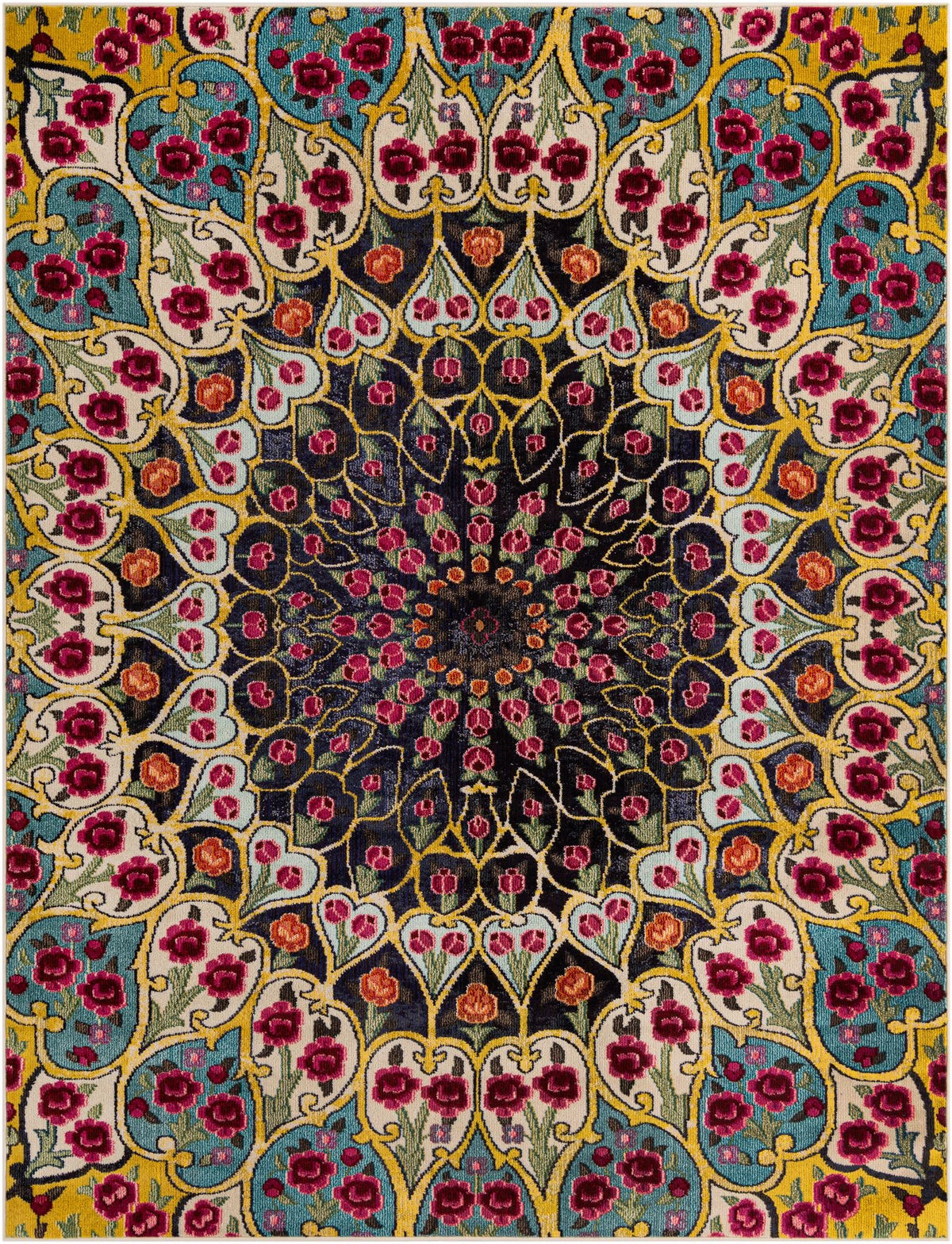Vita O' Keefe Multi & Blue Area Rug | Rectangle overhead | SKU 3139971
