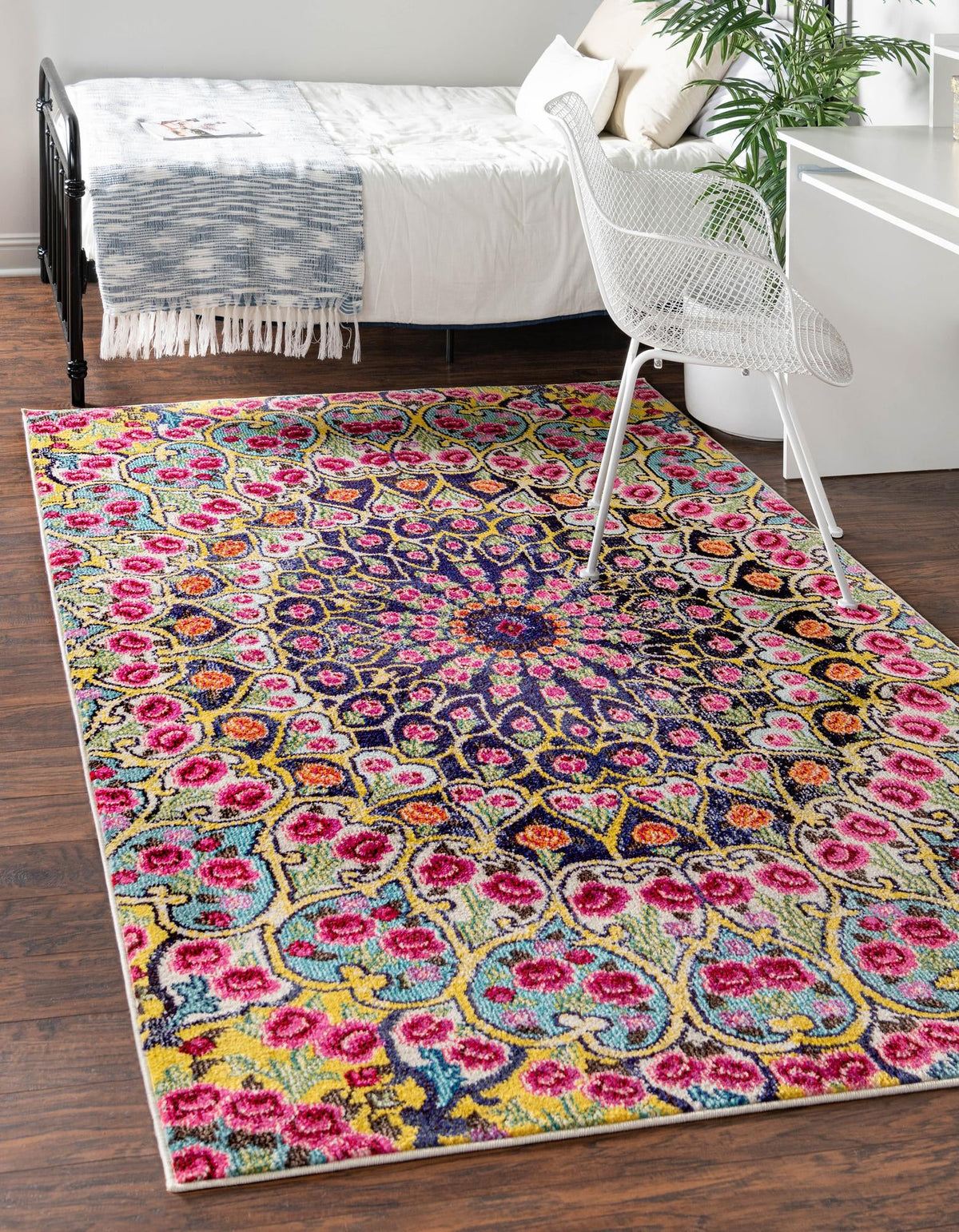 Vita O' Keefe Multi & Blue Area Rug | Rectangle in room