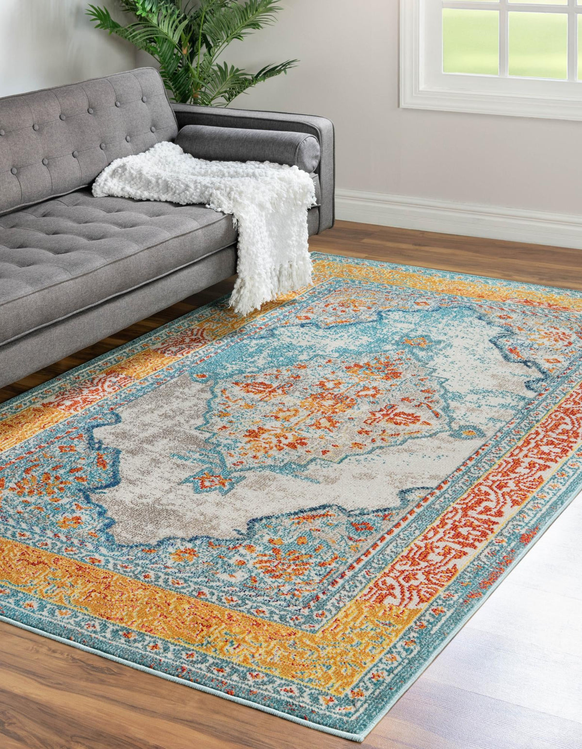 Vita Da Vinci Blue & Beige Area Rug | Original supplier photo 3
