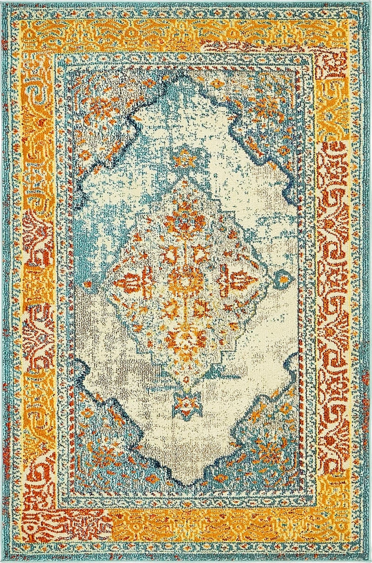Vita Da Vinci Blue & Beige Area Rug | Original supplier photo 1