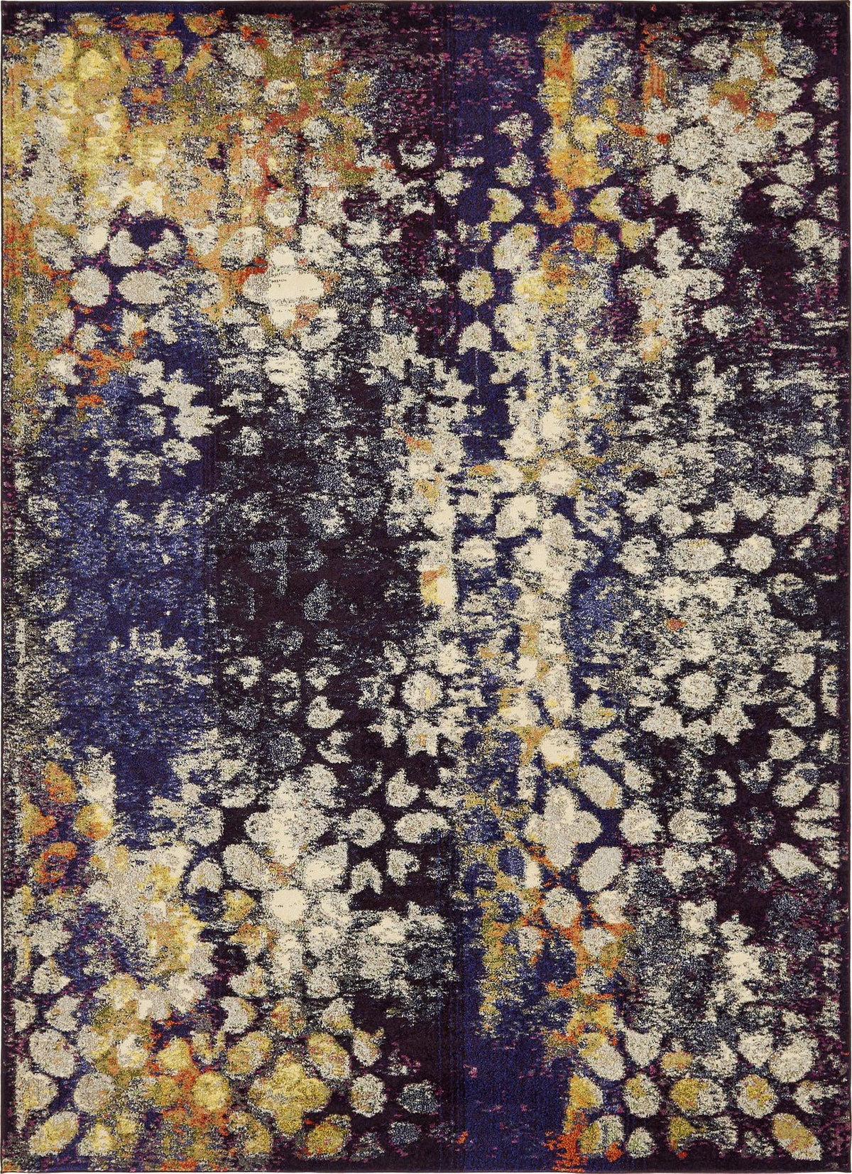 Vita Pollock Navy Blue & Blue Area Rug | Rectangle overhead | SKU 3141274