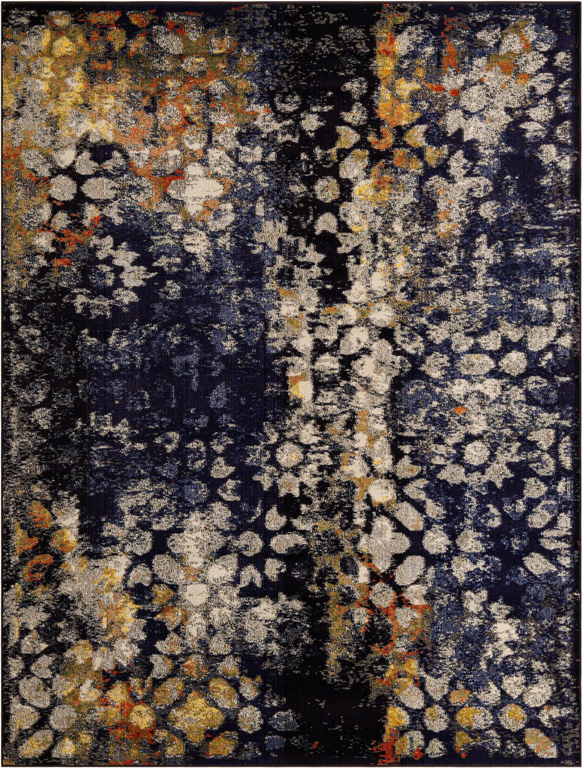 Vita Pollock Navy Blue & Blue Area Rug | Rectangle overhead | SKU 3141275