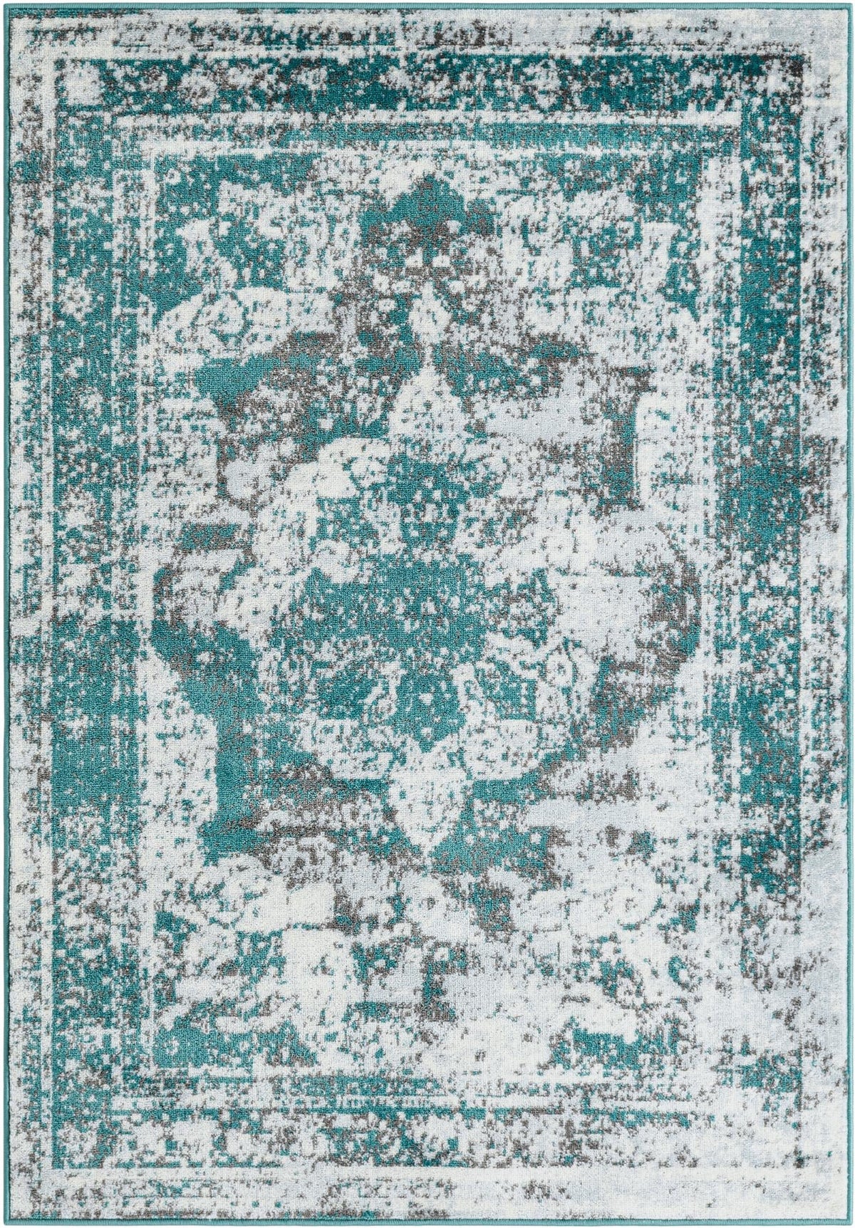 Sofia Salle Garnier Turquoise & Blue Area Rug | Rectangle overhead alternative