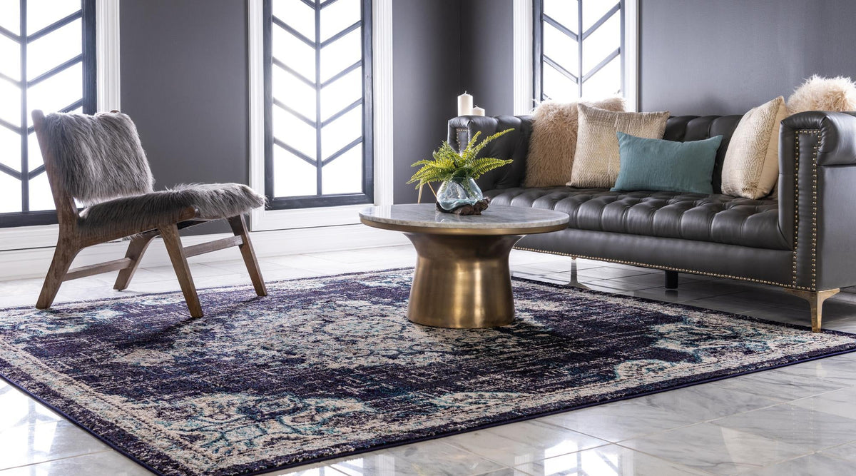 Penrose Alexis Navy Blue/Beige | Supplier rug image / alternate view