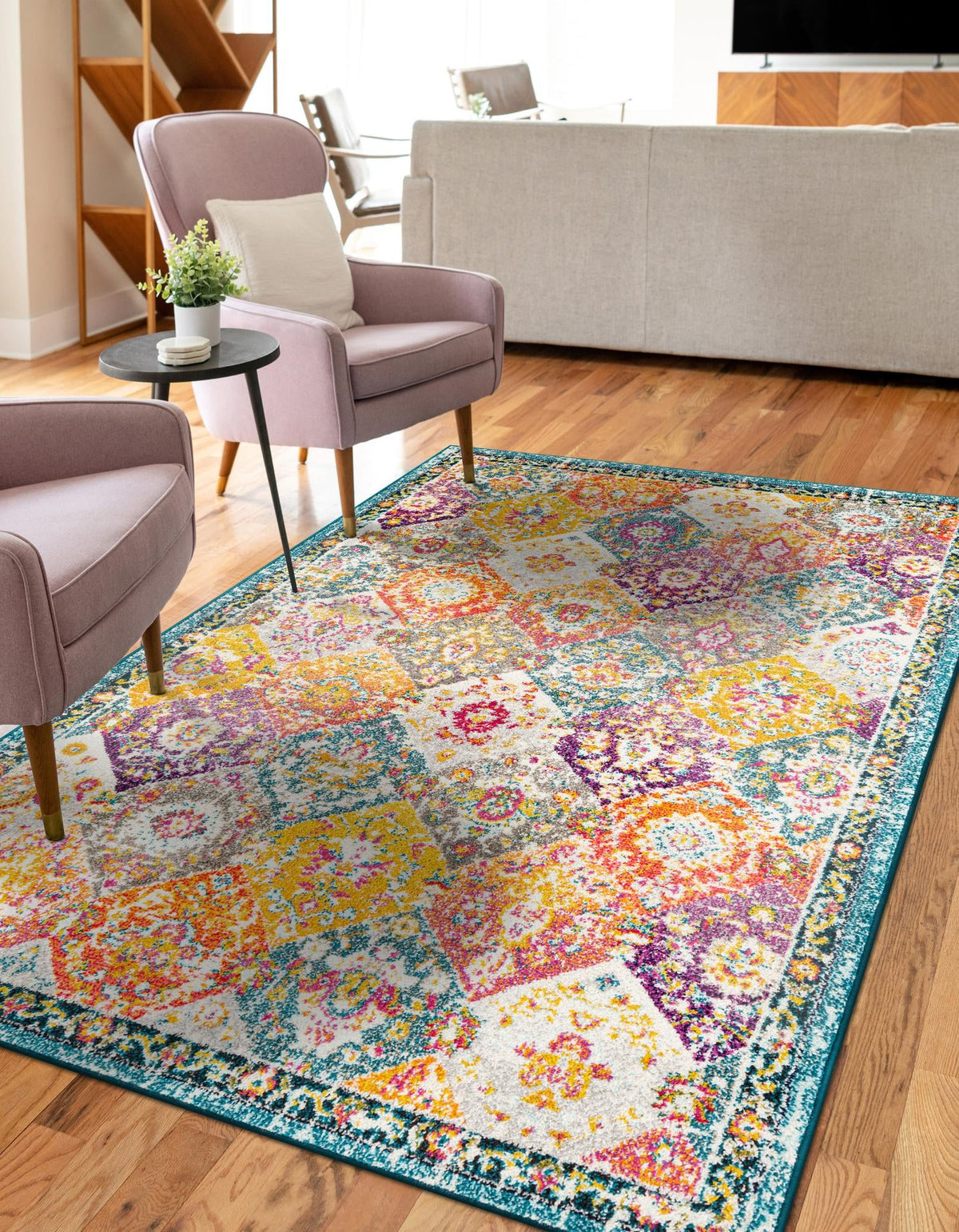 Penrose Blake Multi & Blue Area Rug | Original supplier photo 2