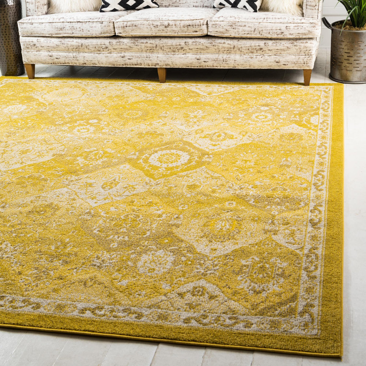 Penrose Blake Yellow & Beige Area Rug | Original supplier photo 36
