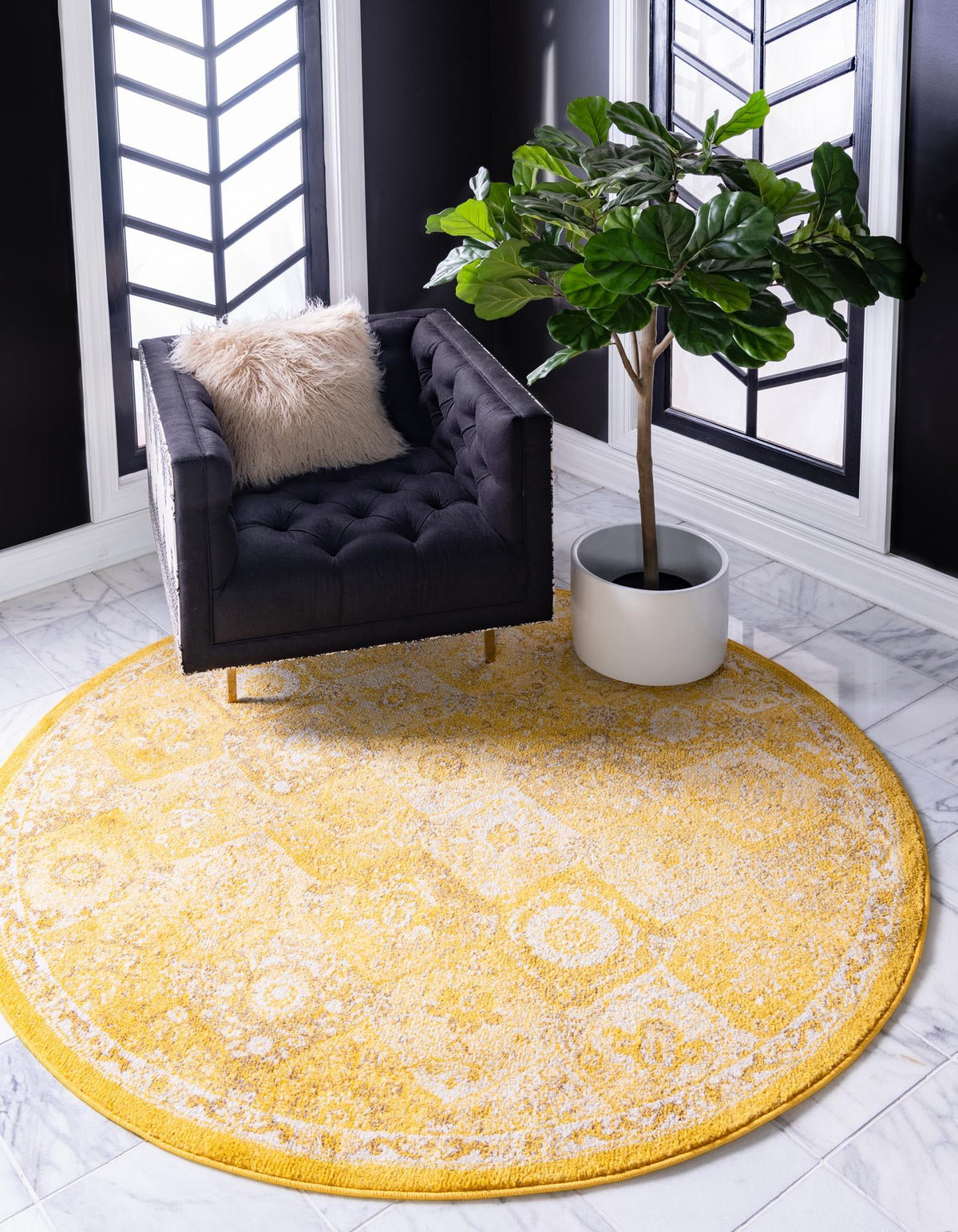 Penrose Blake Yellow & Beige Area Rug | Original supplier photo 11